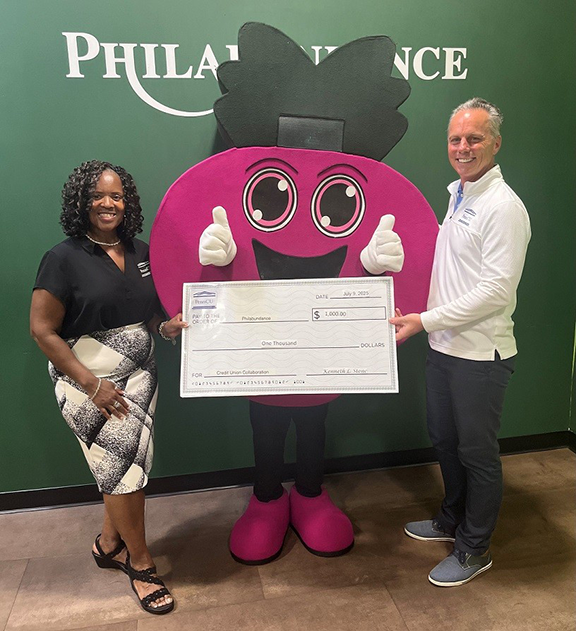 On July 9, 2025, GM Shantey Frierson and CEO Ken Stone donated a check to Philabundance, in collaboration with 11 other local credit unions.